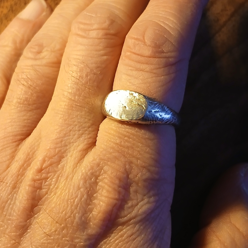 Flat Signet Silver Ring